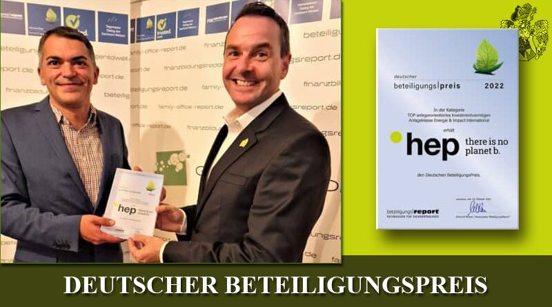 Deutscher Beteiligungspreis Kategorie Energie & Impact international